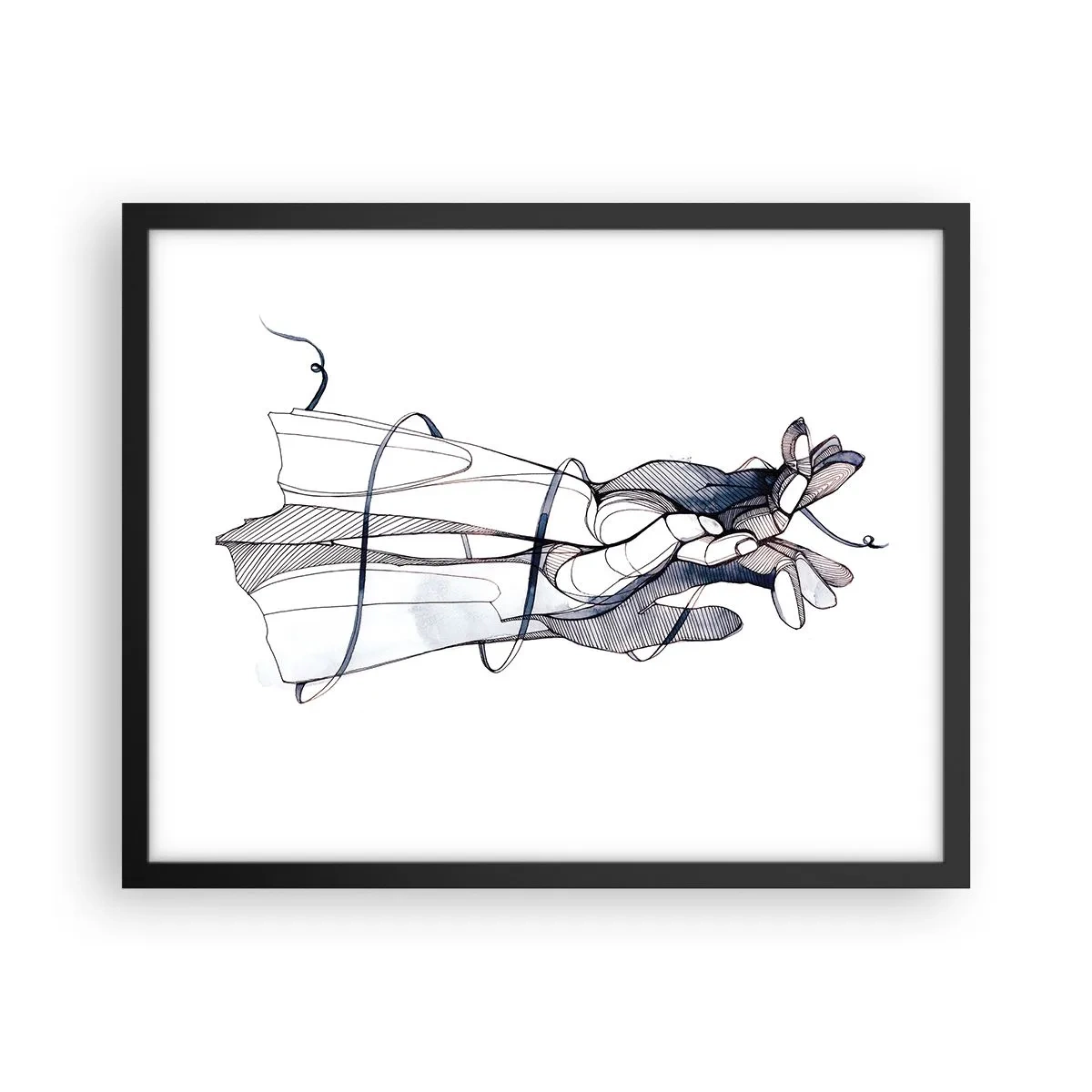 Póster en marco negro - Un estudio sobre el contacto - 50x40 cm