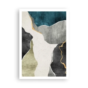 Póster - Composición en mosaico con una hebra de oro - 70x100 cm