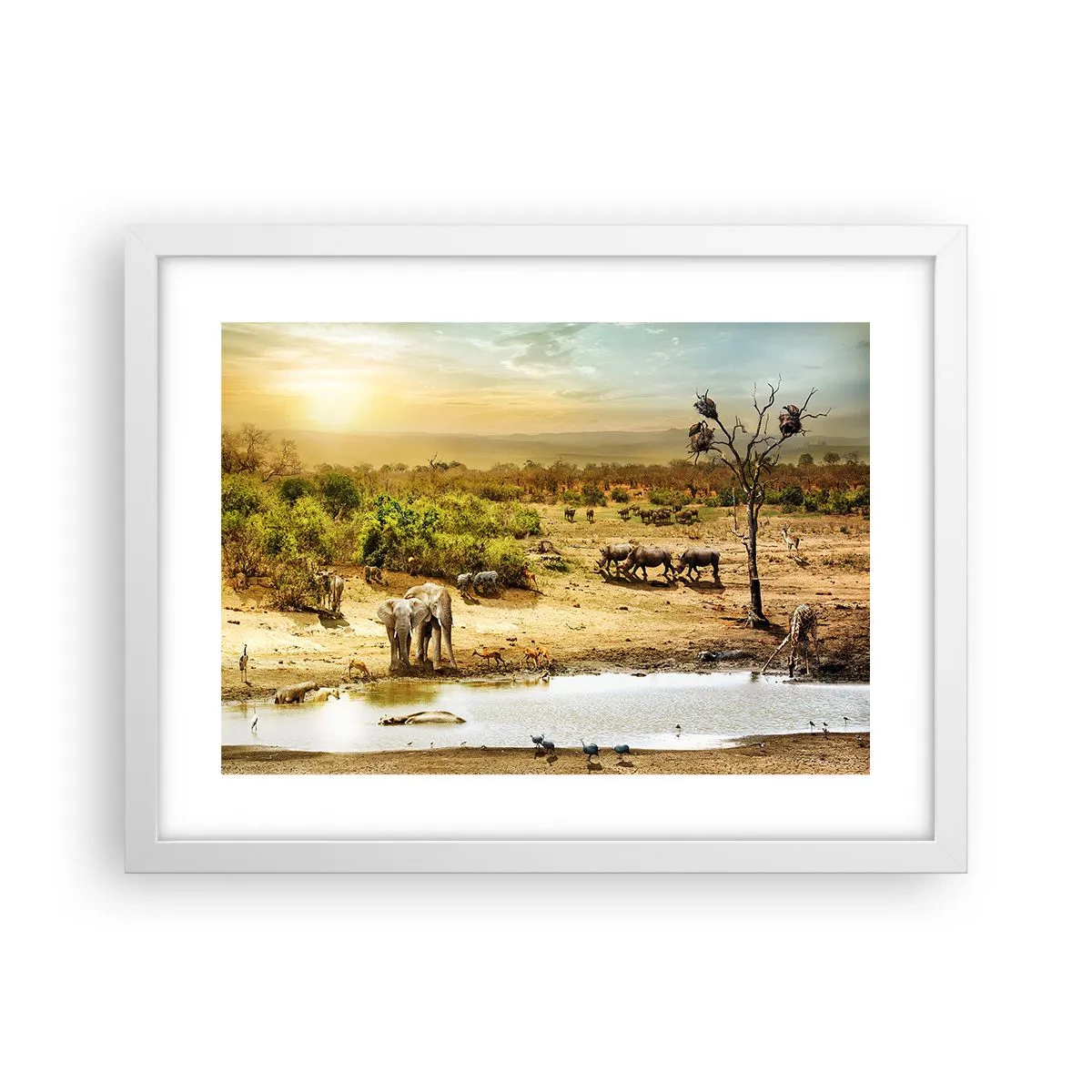 Póster en marco blanco - Y del Edén fluyó un río... - 40x30 cm