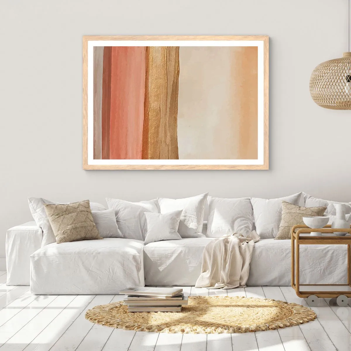 Póster en marco roble claro - Composición vertical - 100x70 cm