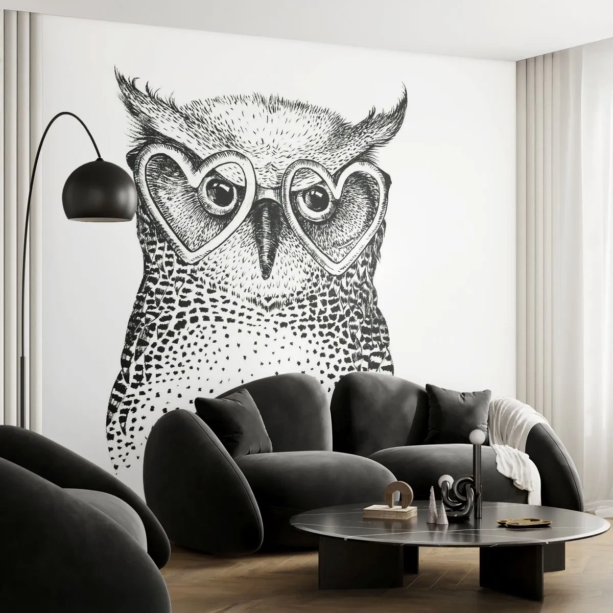 Fotomural Premium Canvas - Con sabiduría y amor - Búho, Para niños, animales - 150x105 cm