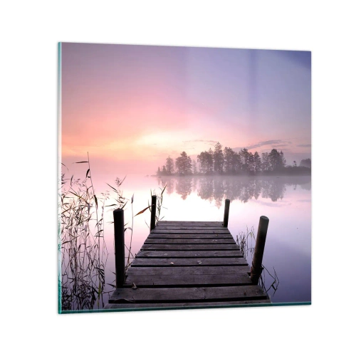 Cuadro sobre vidrio - Impresiones sobre Vidrio - De la niebla lila... - 60x60 cm