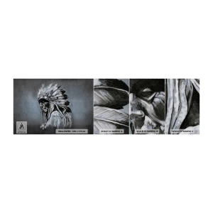 Muestra de fotomural Premium Canvas - Regreso a las raíces - indio, Penacho, Hombre - 100x30 cm