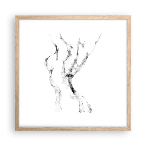 Póster en marco roble claro - Hermosa y fuerte - 50x50 cm