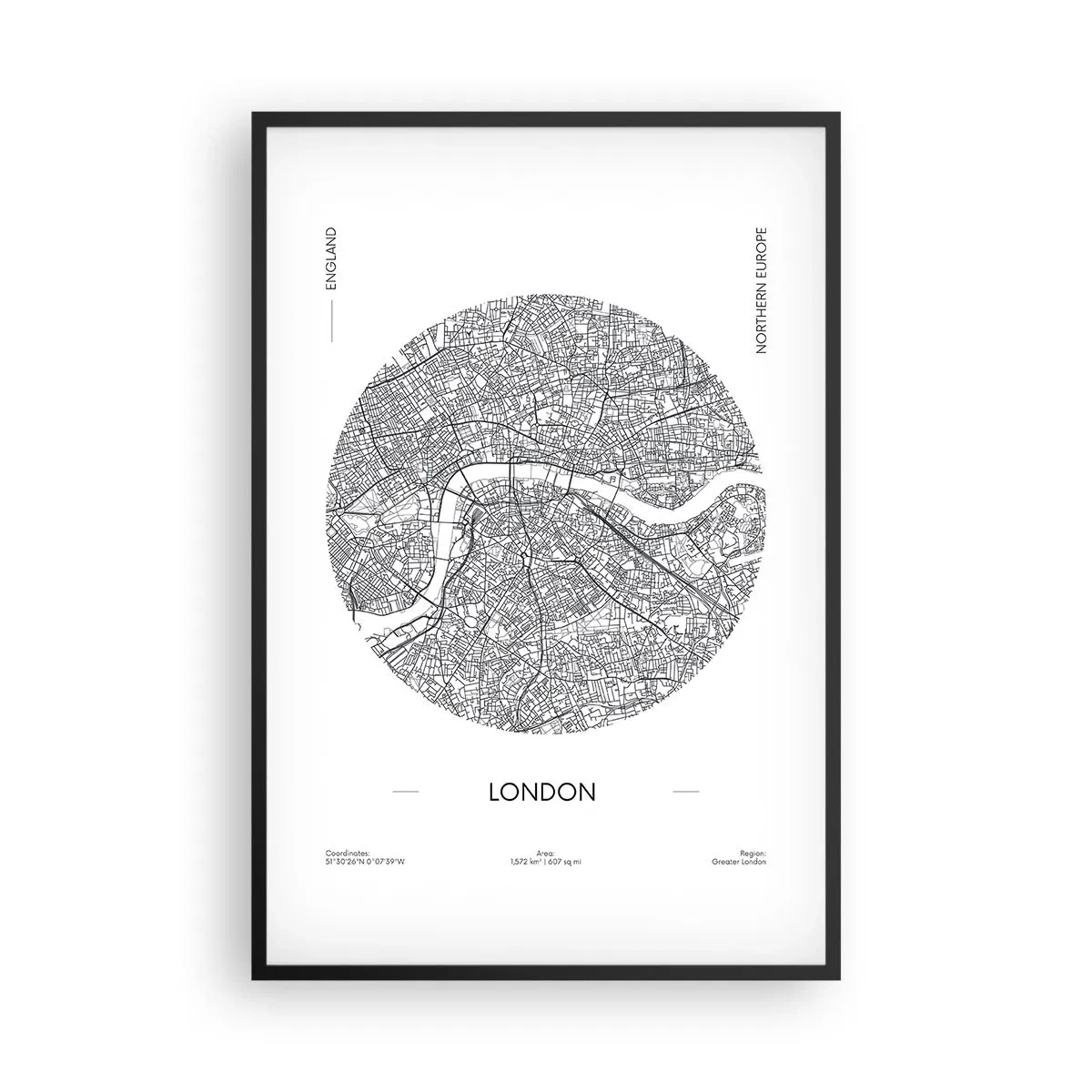 Póster en marco negro - Anatomía de Londres - 61x91 cm