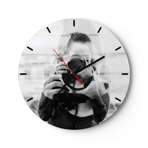 Reloj de pared - Reloj de vidrio - Creador y creación - 40x40 cm