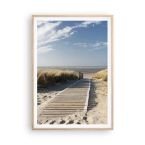 Póster en marco roble claro - Más allá de la duna, en el susurro de la naturaleza - 70x100 cm