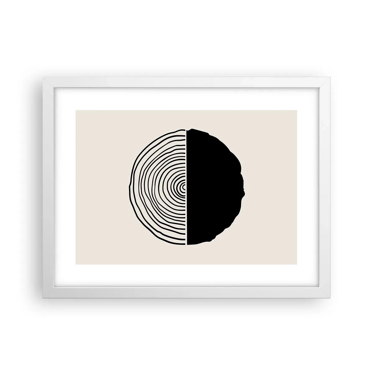 Póster en marco blanco - Mitad y mitad - 40x30 cm