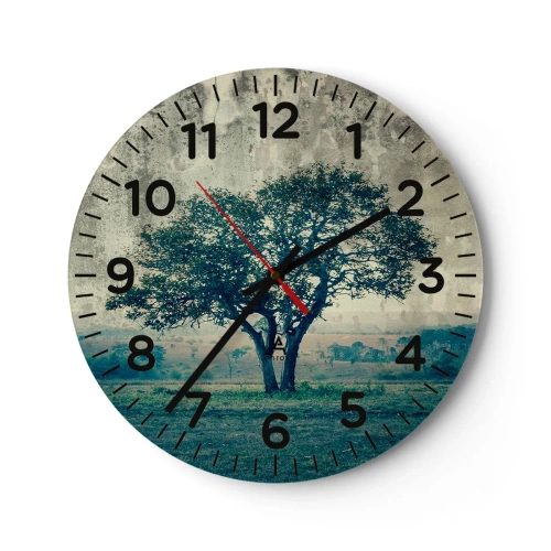 Reloj de pared - Reloj de vidrio - El manzano - 40x40 cm