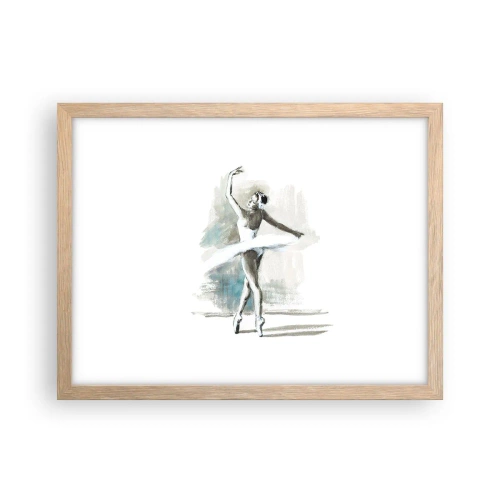 Póster en marco roble claro - Encantada por un cisne - 40x30 cm