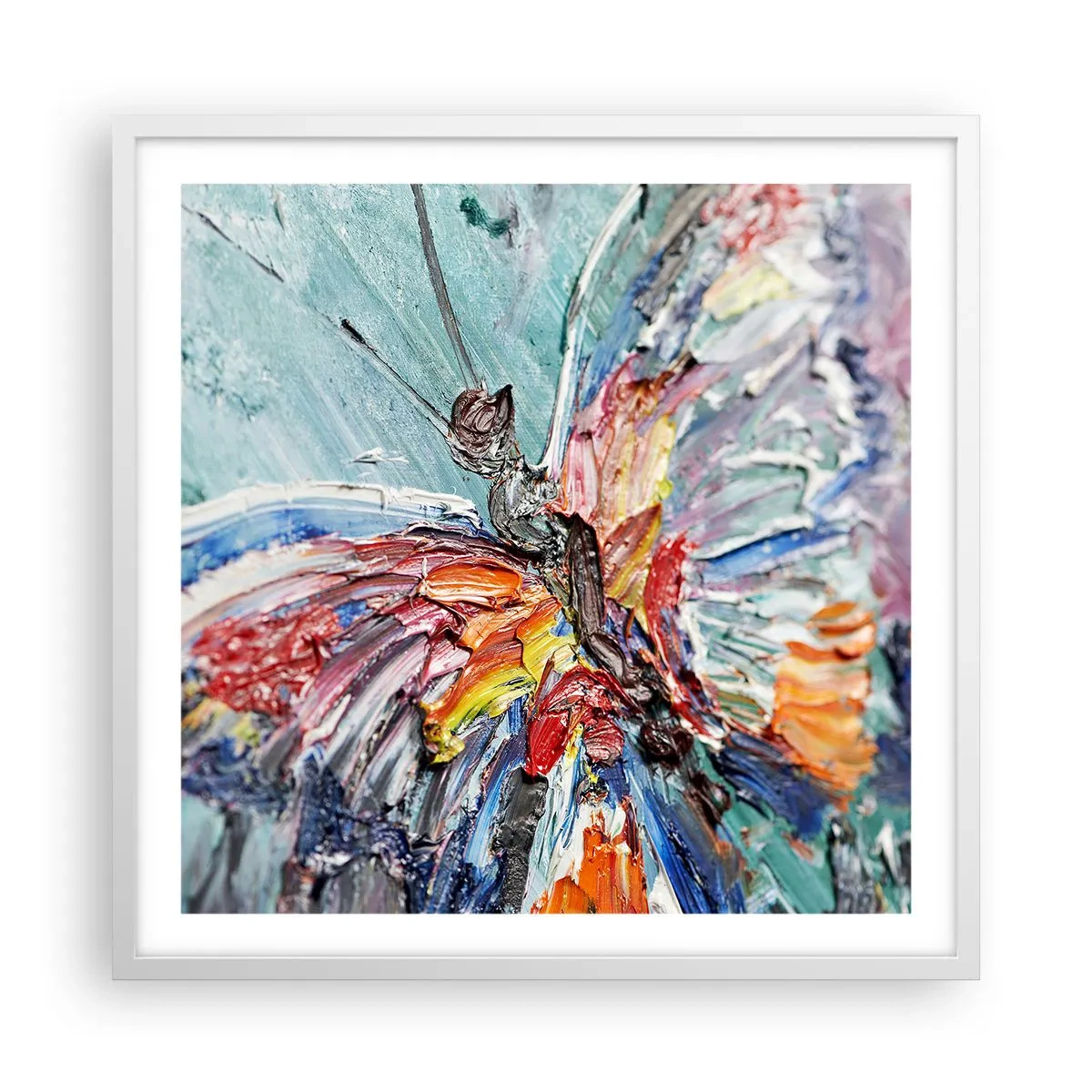 Póster en marco blanco - Pintado por la naturaleza - 60x60 cm