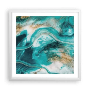 Póster en marco blanco - Río de oro - 50x50 cm