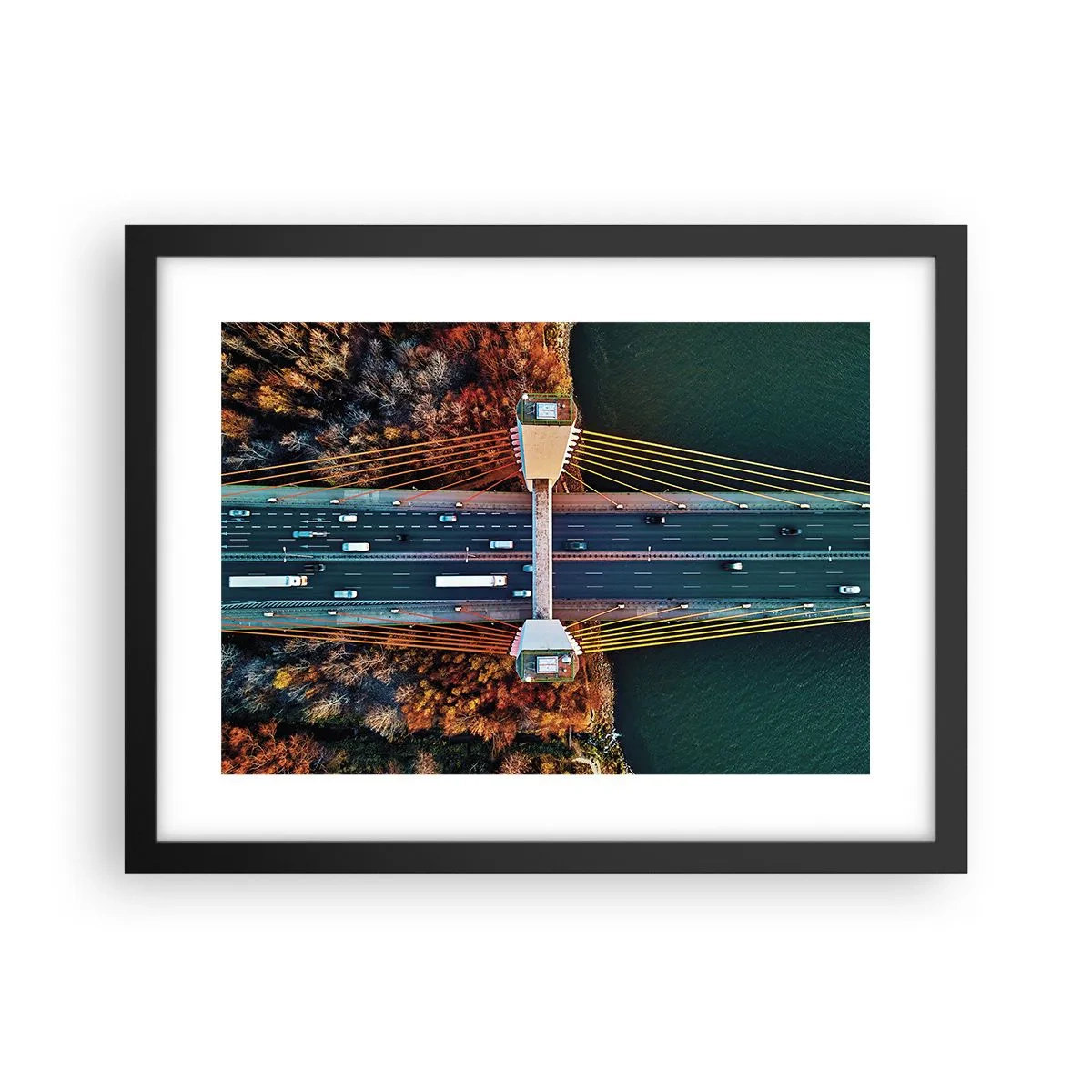 Póster en marco negro - Más allá de las aguas, más allá de los bosques - 40x30 cm