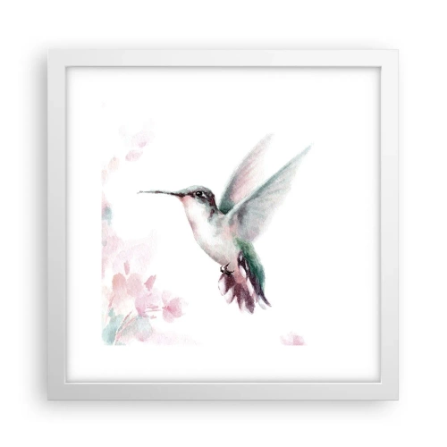 Póster en marco blanco - Plasmando el aleteo - 30x30 cm