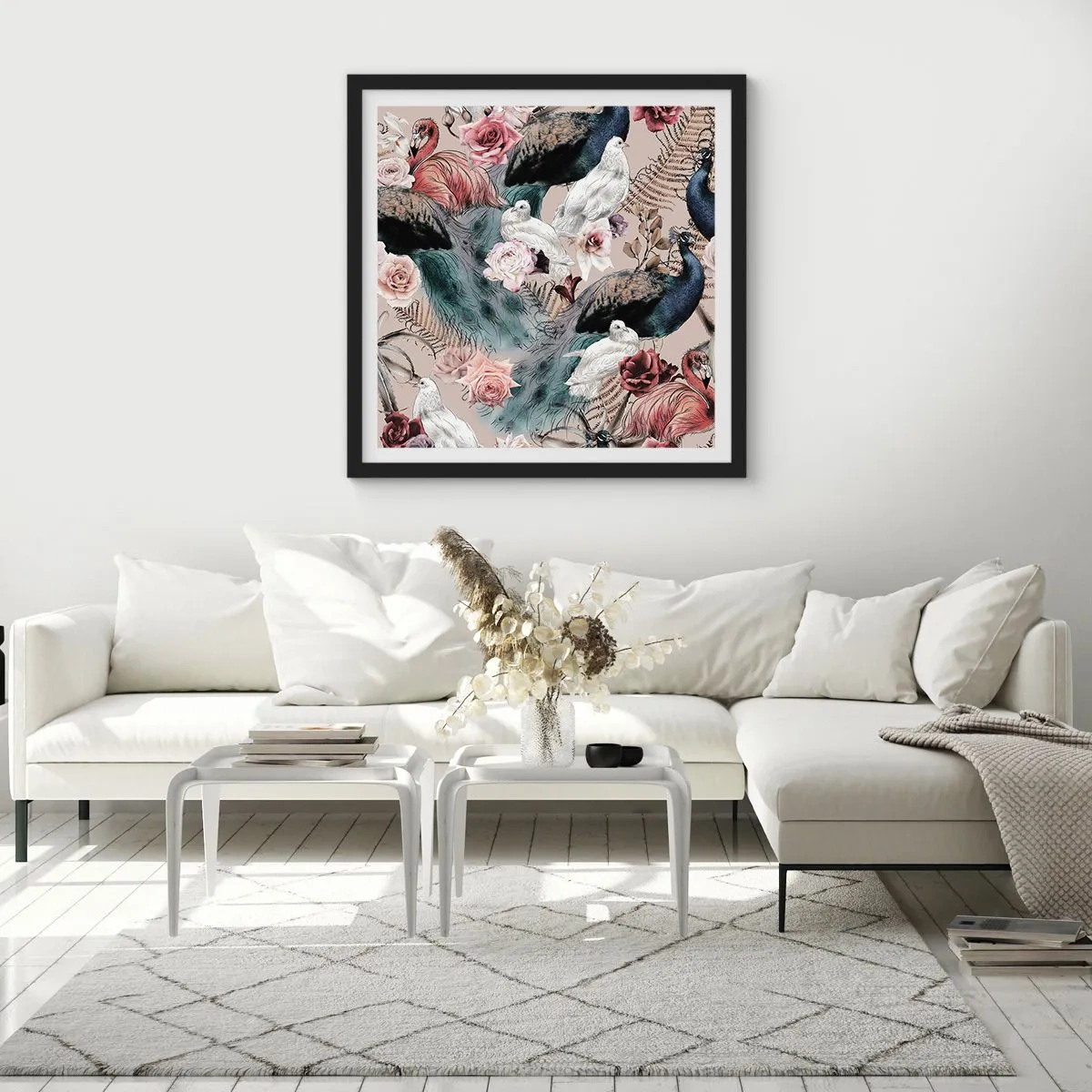 Póster en marco negro - En un jardín de palacio - 30x30 cm