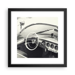 Póster en marco negro - Tiempo para los ricos - 30x30 cm