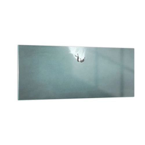 Cuadro sobre vidrio - Impresiones sobre Vidrio - En el abrazo del océano - 100x40 cm