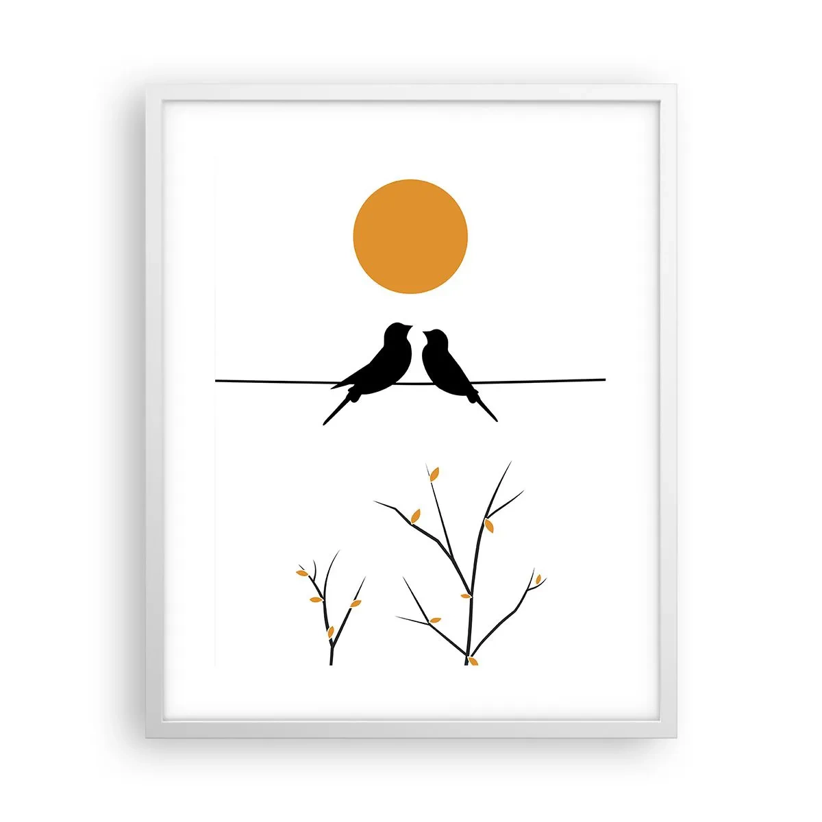 Póster en marco blanco - Noche de ruiseñores - 40x50 cm