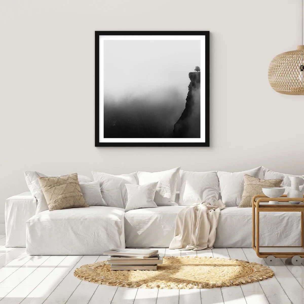 Póster en marco negro - En el límite del mundo - 30x30 cm