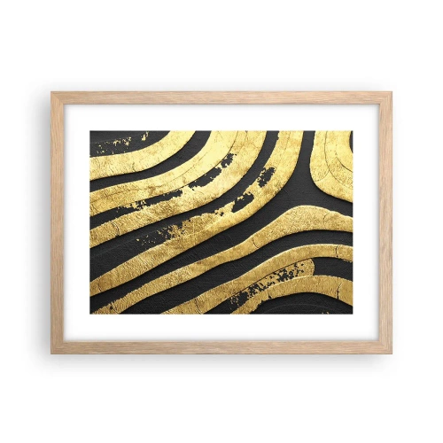 Póster en marco roble claro - Todo fluye - 40x30 cm