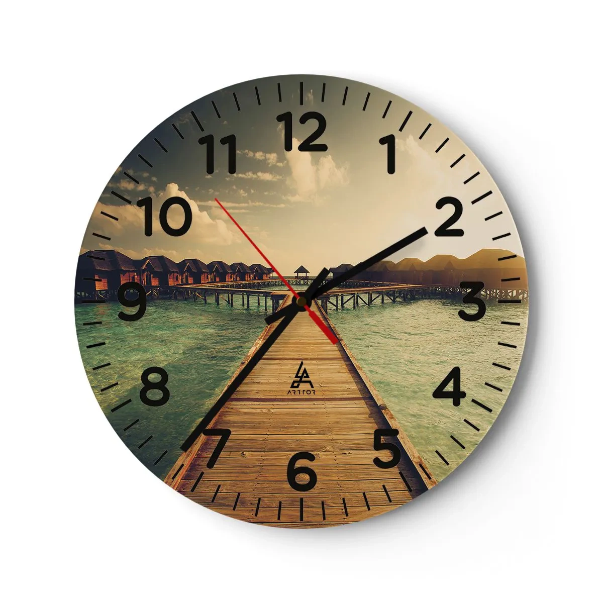 Reloj de pared - Reloj de vidrio - Una cálida invitación - 30x30 cm