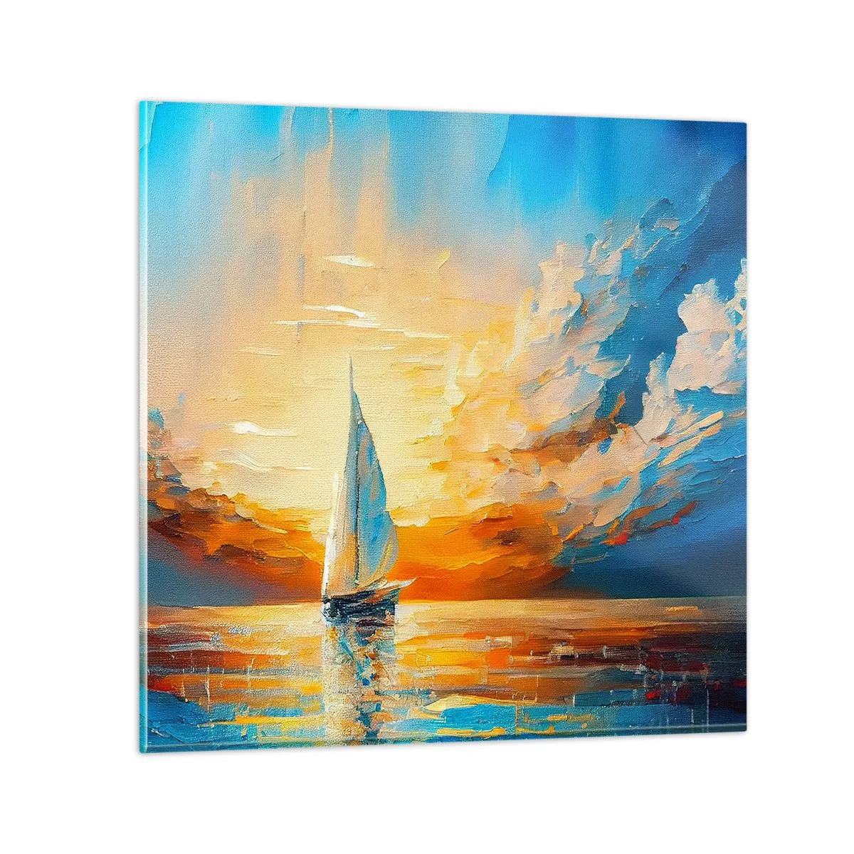 Cuadro sobre vidrio - Impresiones sobre Vidrio - Navegando en oro - 60x60 cm