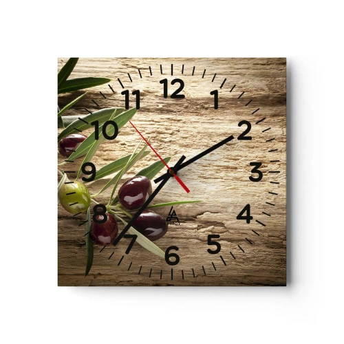 Reloj de pared - Reloj de vidrio - Directamente de la naturaleza - 40x40 cm
