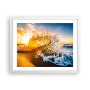 Póster en marco blanco - Jugando en la arena - 50x40 cm