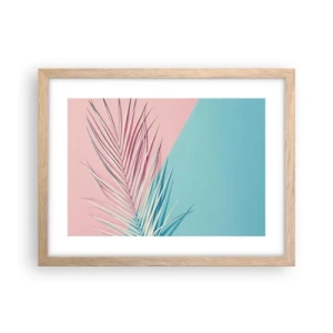 Póster en marco roble claro - Impresión tropical - 40x30 cm