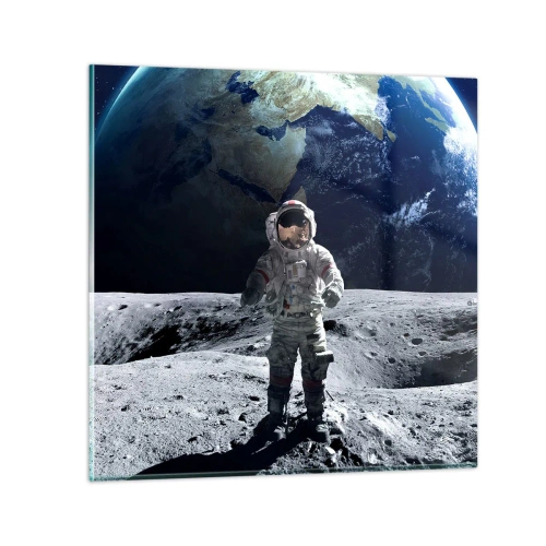 Cuadro sobre vidrio - Impresiones sobre Vidrio - Saludos desde la Luna - 30x30 cm