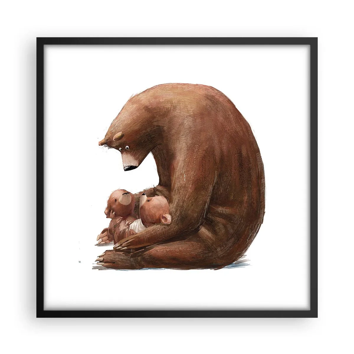 Póster en marco negro - Dulces sueños, niños - 50x50 cm