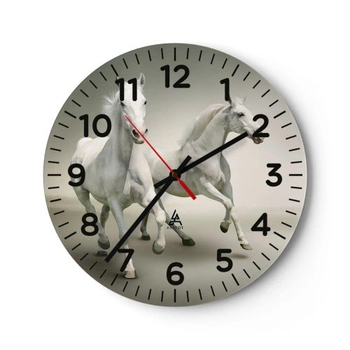 Reloj de pared - Reloj de vidrio - ¡Poder blanco! - 30x30 cm