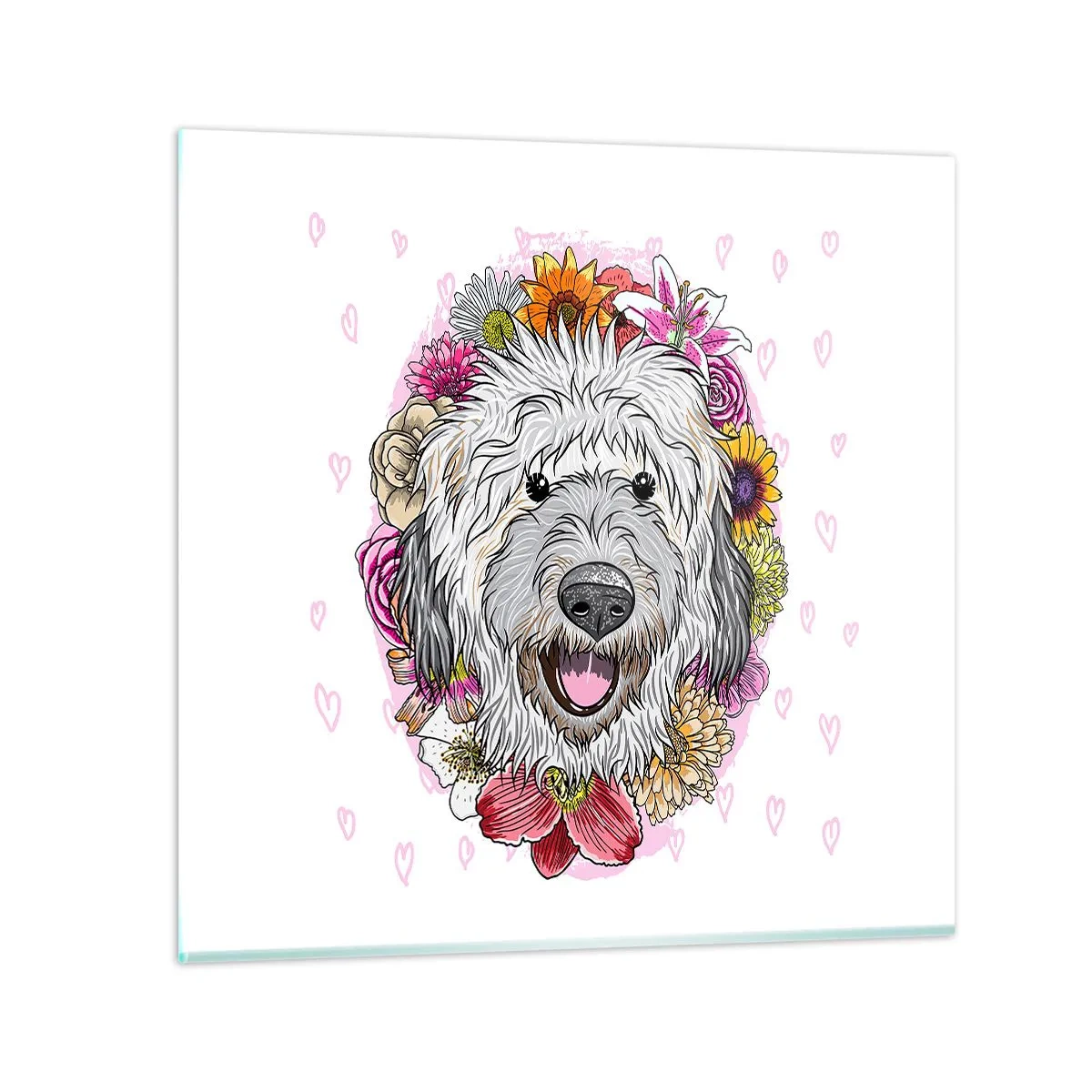 Cuadro sobre vidrio - Impresiones sobre Vidrio - Alegría de cachorro - 30x30 cm