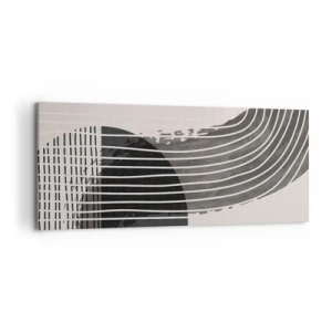 Cuadro sobre lienzo - Impresión de Imagen - Patrón abstracto con líneas y formas geométricas. - 120x50cm - Ida y vuelta - Decoración de pared moderna para salón y dormitorio ARTTOR
