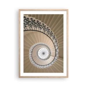 Póster en marco roble claro - En el interior de una concha - 50x70 cm