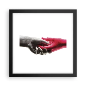 Póster en marco negro - Juntos, aunque diferentes - 30x30 cm