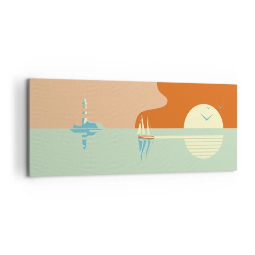 Cuadro sobre lienzo - Impresión de Imagen - Un paisaje marino perfecto - 100x40 cm