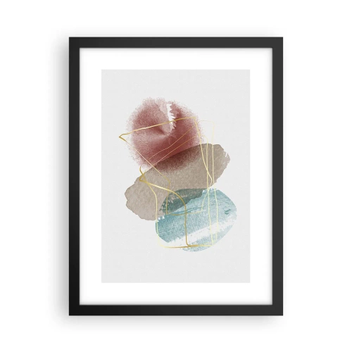 Póster en marco negro - Abstracción coral del espacio - 30x40 cm