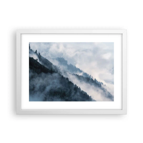 Póster en marco blanco - Misticismo de las montañas - 40x30 cm