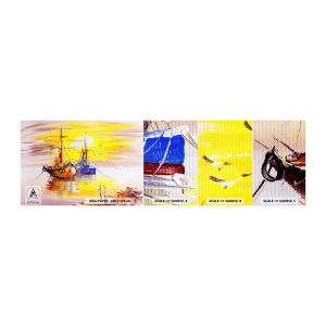 Muestra de fotomural autoadhesivo Deluxe Sticker - Un merecido descanso en el puerto - Barco de pesca, Pesca, Aves - 100x30 cm