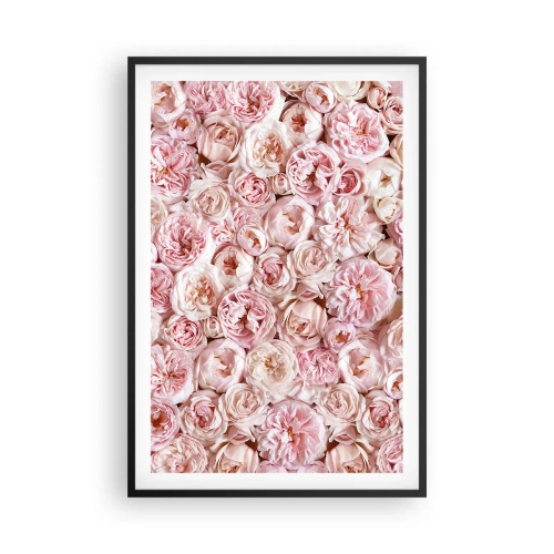 Póster en marco negro - Salpicado de rosas - 61x91 cm