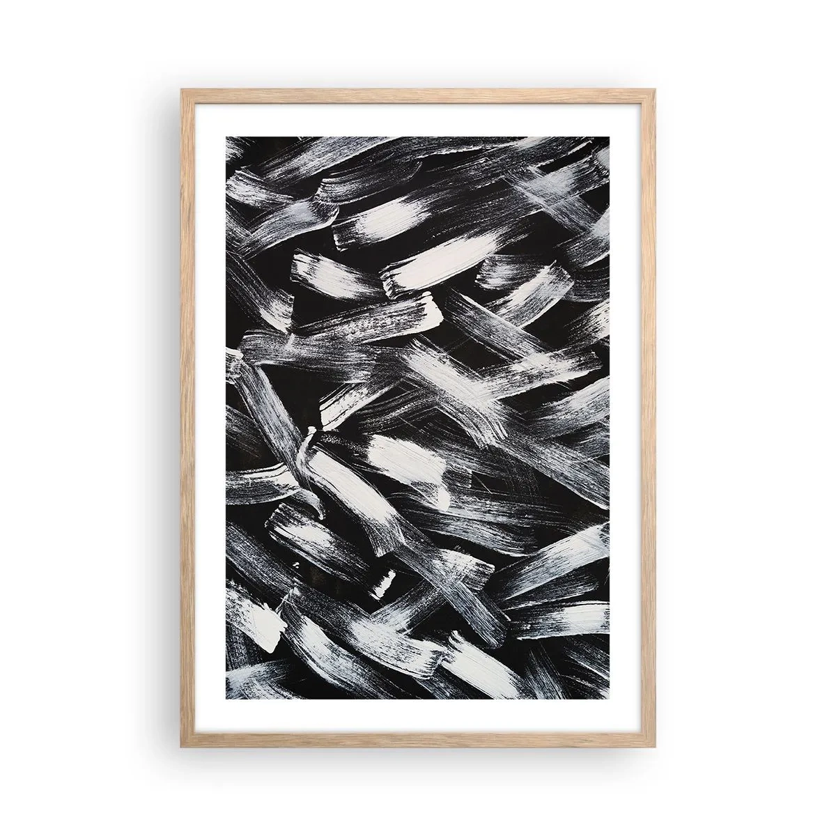 Póster en marco roble claro - Abstracción en el espíritu industrial - 50x70 cm