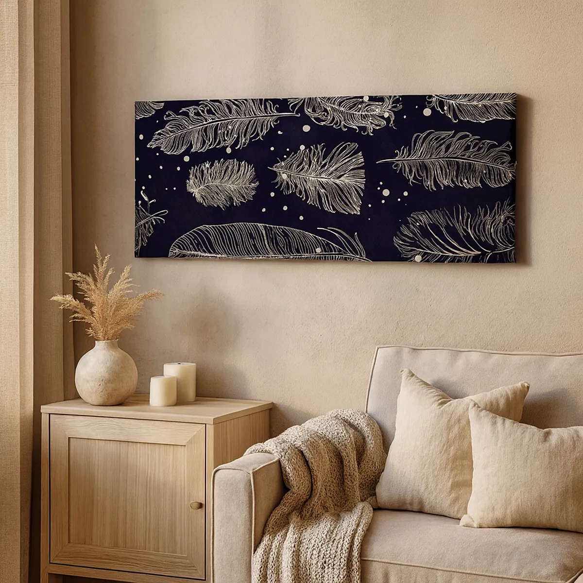 Cuadro sobre lienzo - Impresión de Imagen - Encaje de plumas - 30x30 cm