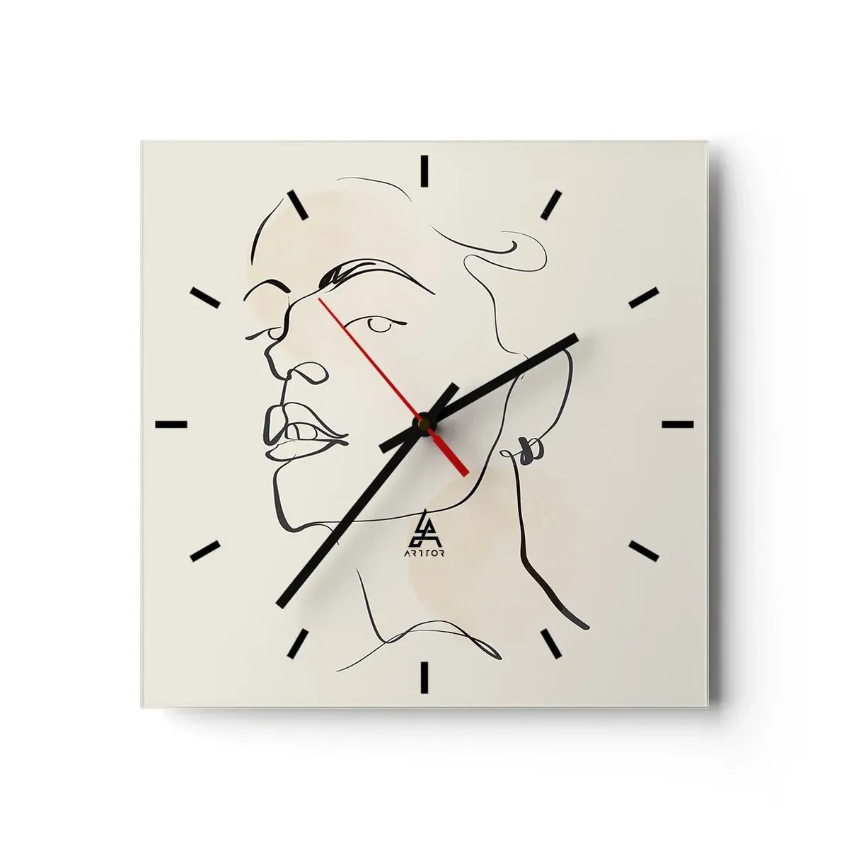 Reloj de pared - Reloj de vidrio - Una mirada orgullosa - 40x40 cm