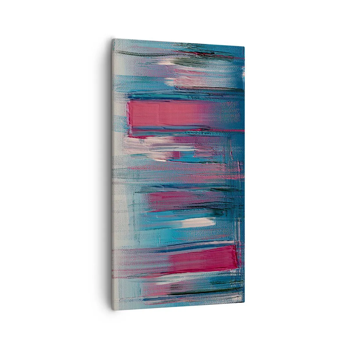 Cuadro sobre lienzo - Impresión de Imagen - Composición vertical en azul y rojo - 55x100 cm