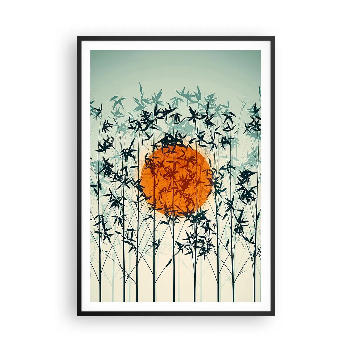 Póster en marco negro - El sol de Japón - 70x100 cm