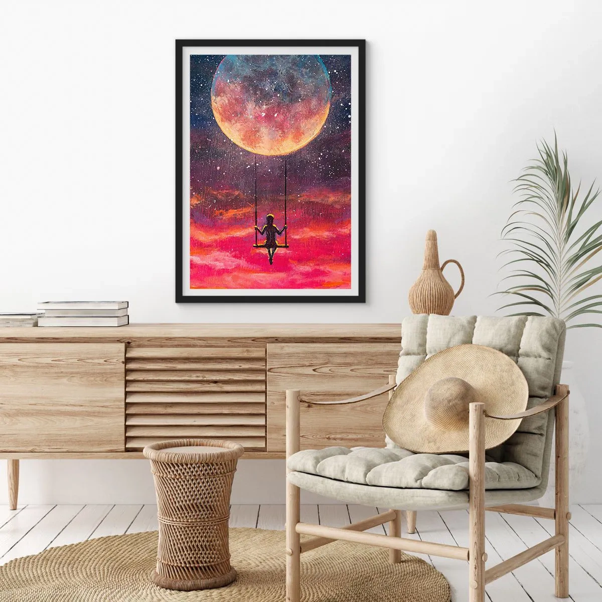 Póster en marco negro - Disfrutar de las nubes - 61x91 cm