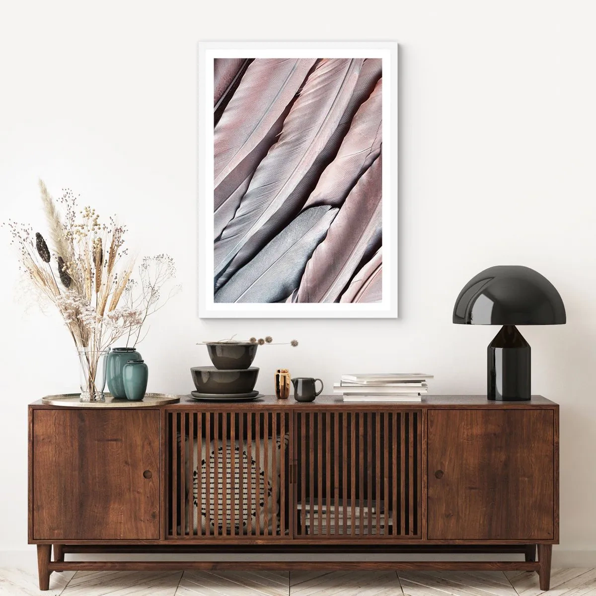 Póster en marco blanco - En rosa plateado - 70x100 cm