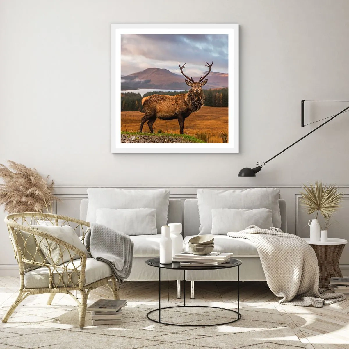 Póster en marco blanco - La majestuosidad de la naturaleza - 60x60 cm