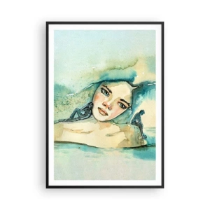 Póster en marco negro - ¿Soy azul? - 70x100 cm